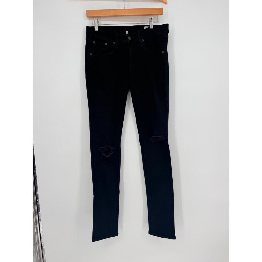 Rag & Bone Skinny Jeans 30 Black Distressed Knee Edgy Streetwear